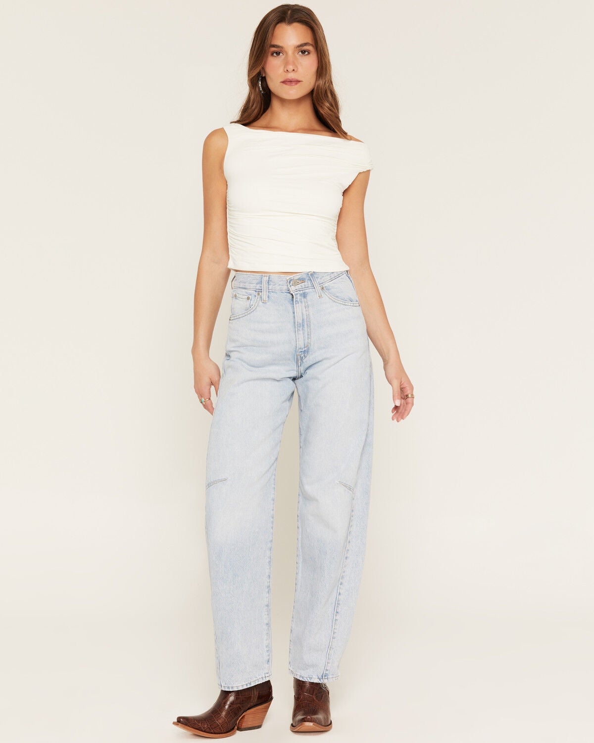 Women's Cinch Levi's Light Wash High Rise Barrel Denim Jeans