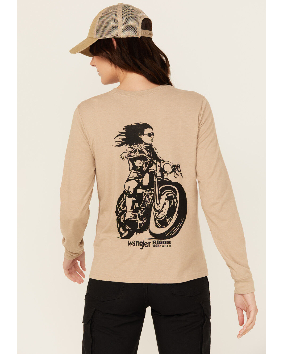 Women's Wrangler RIGGS Boot Barn Exclusive Moto Girl Long Sleeve Graph