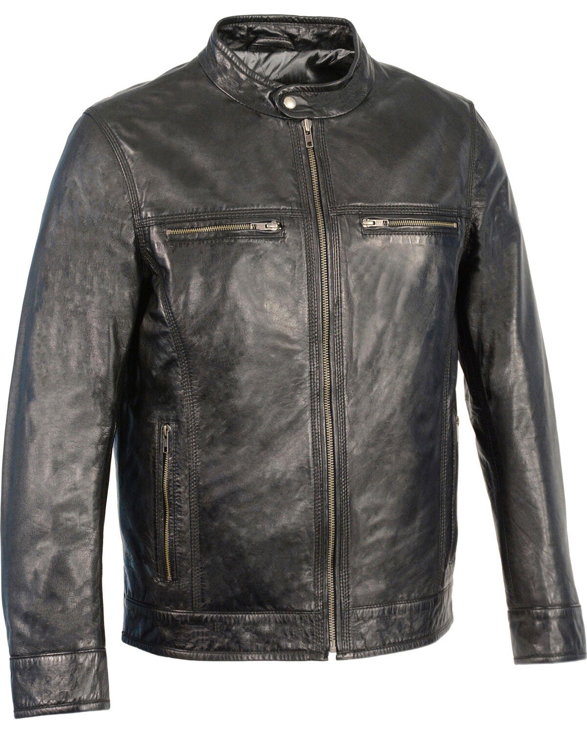 Men's Milwaukee Leather Zip Front Classic Moto Leather Jacket - 4X
