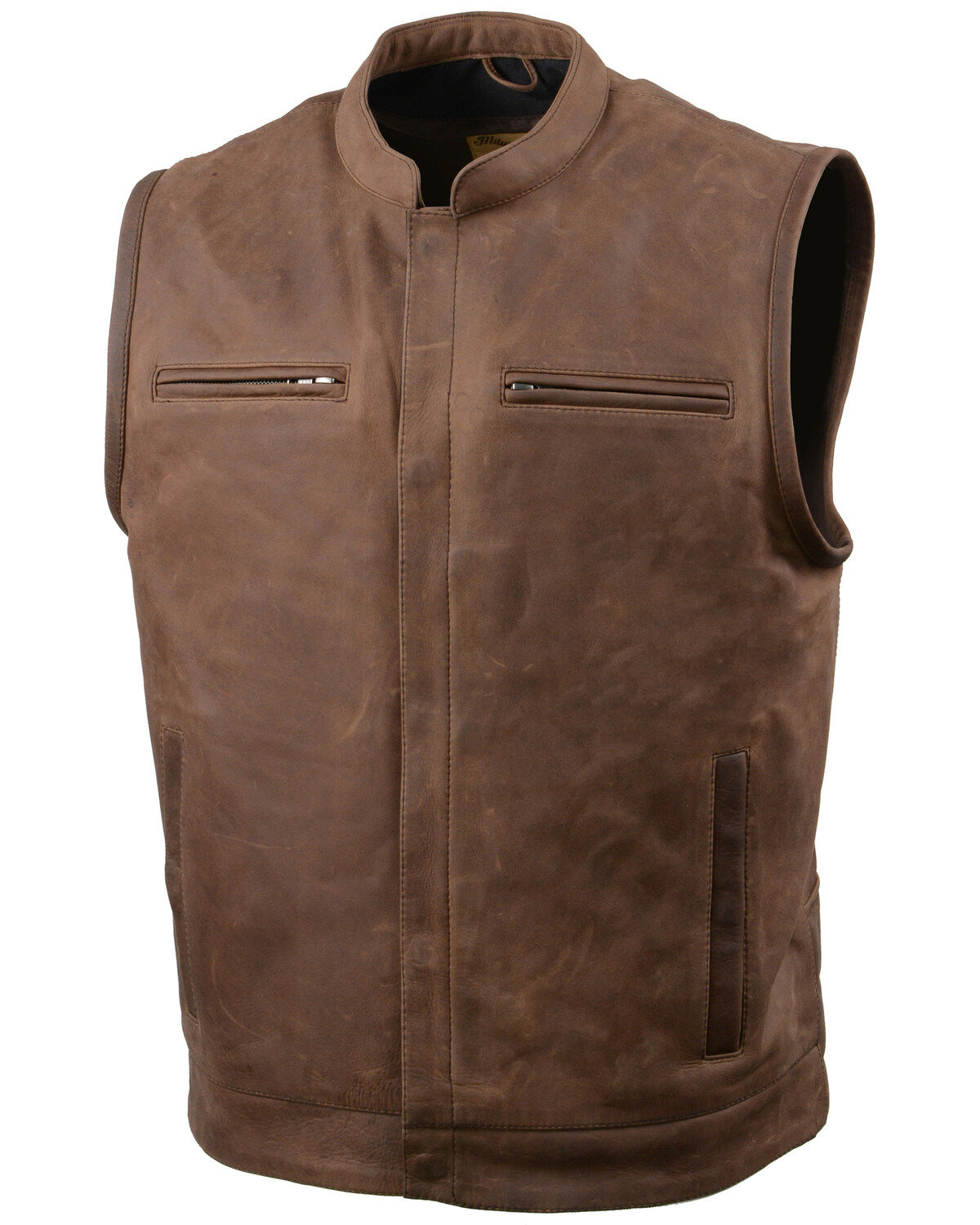 Men's Milwaukee Leather Rustler Concealed Carry Vintage Motorcycle Lea
