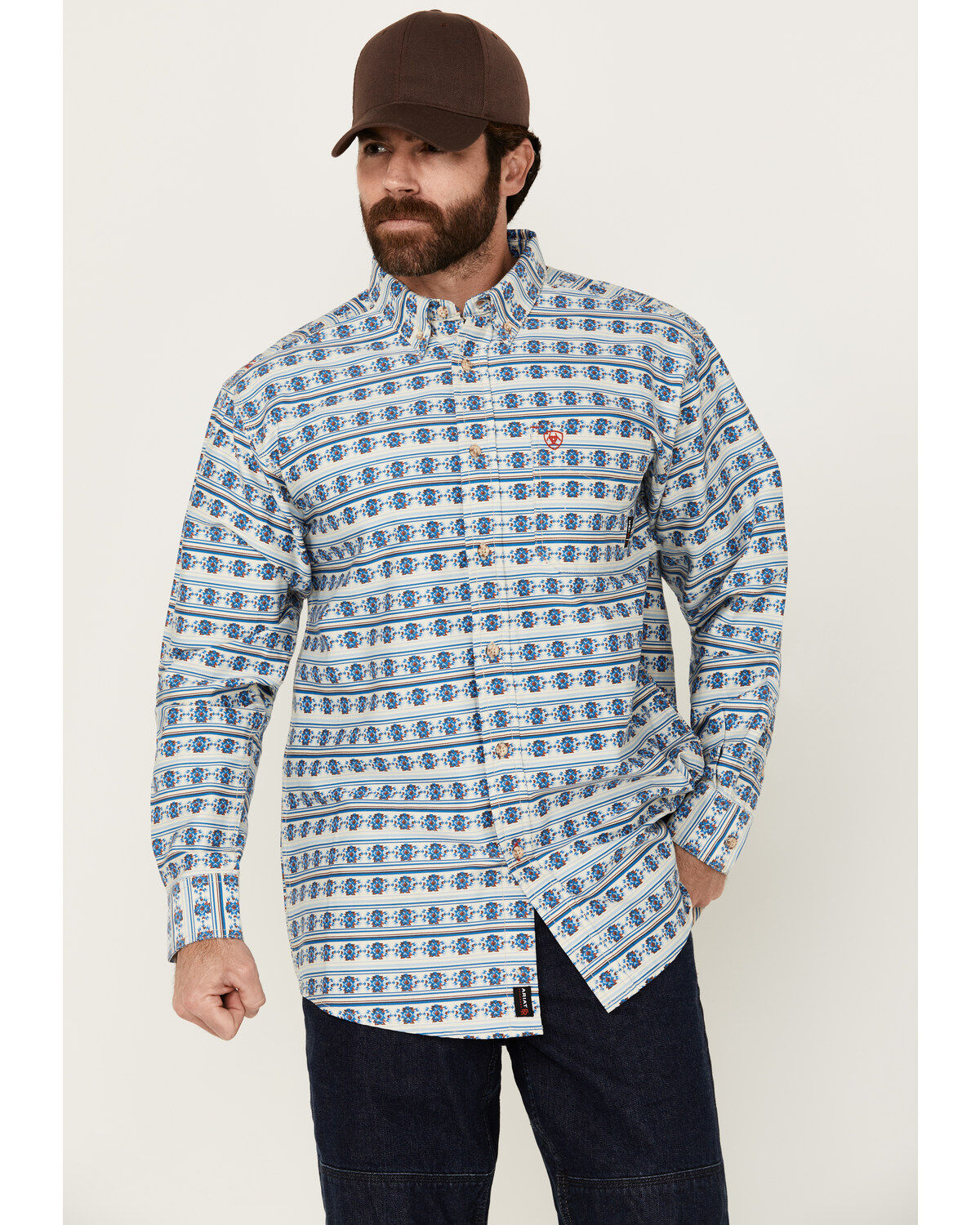 Men's Ariat FR Tenmile Long Sleeve Button-Down Work Shirt