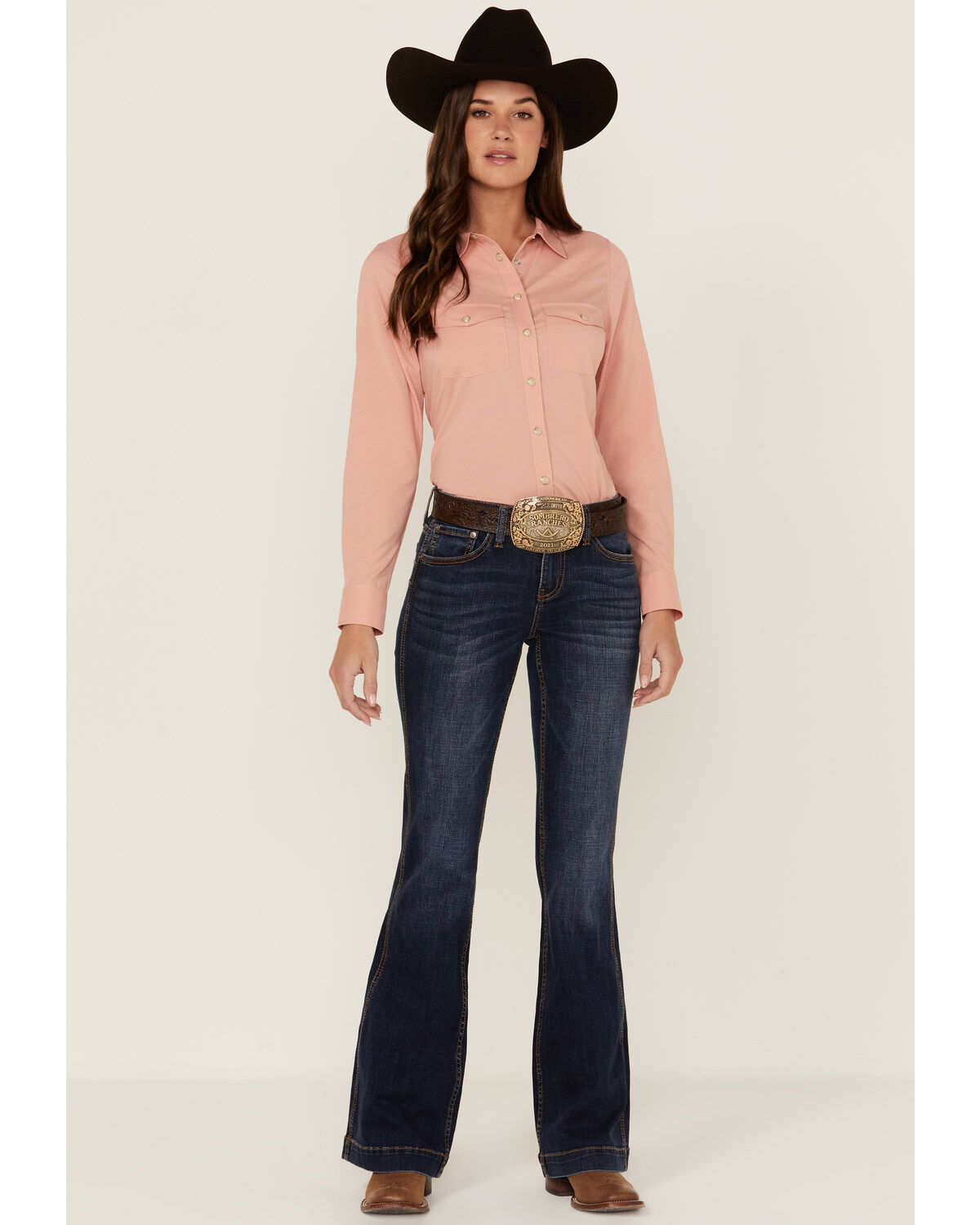 Women's RANK 45 Dark Wash Mid Rise Flare Jeans