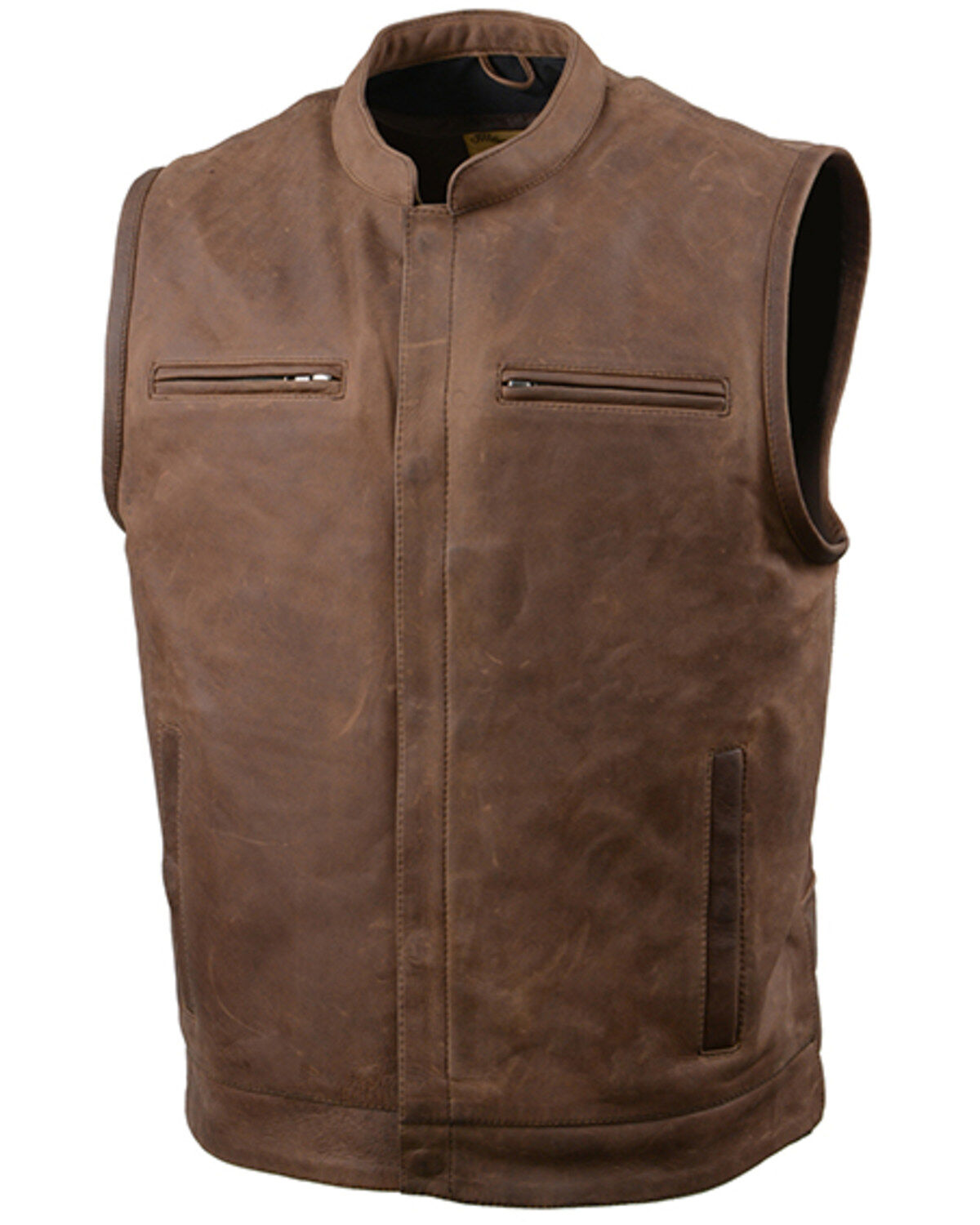 Men's Milwaukee Leather Rustler Concealed Carry Vintage Motorcycle Lea