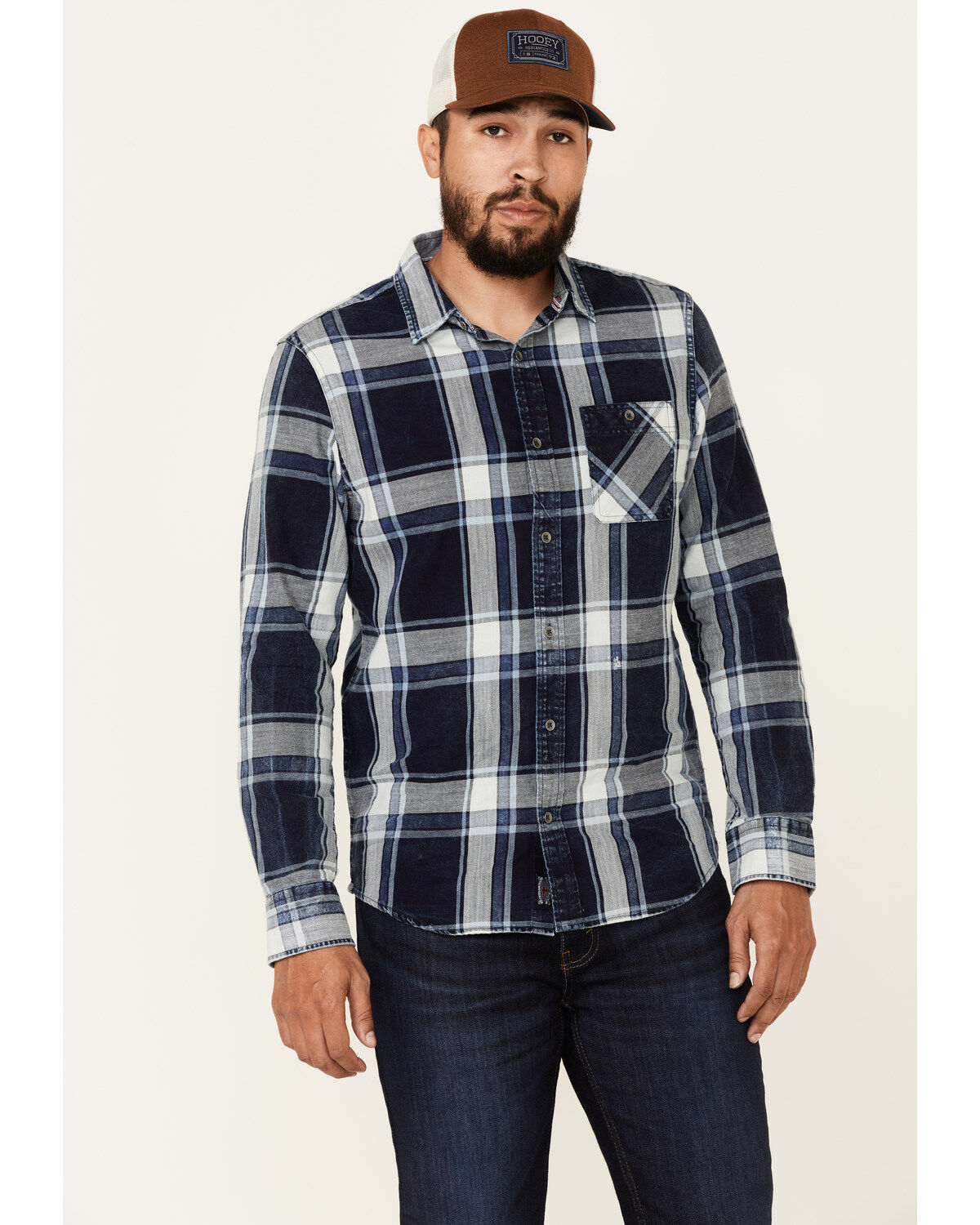 Men's Flag & Anthem McLenna Vintage Plaid Long Sleeve Snap Western Shi