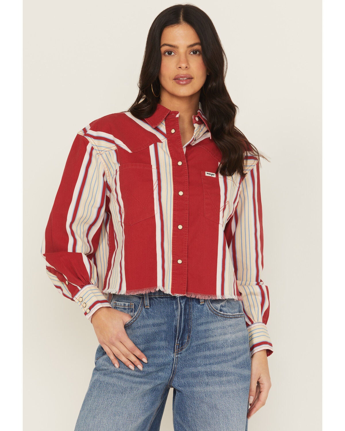 Women's Wrangler Modern Striped Long Sleeve Heritage Long Sleeve Snap