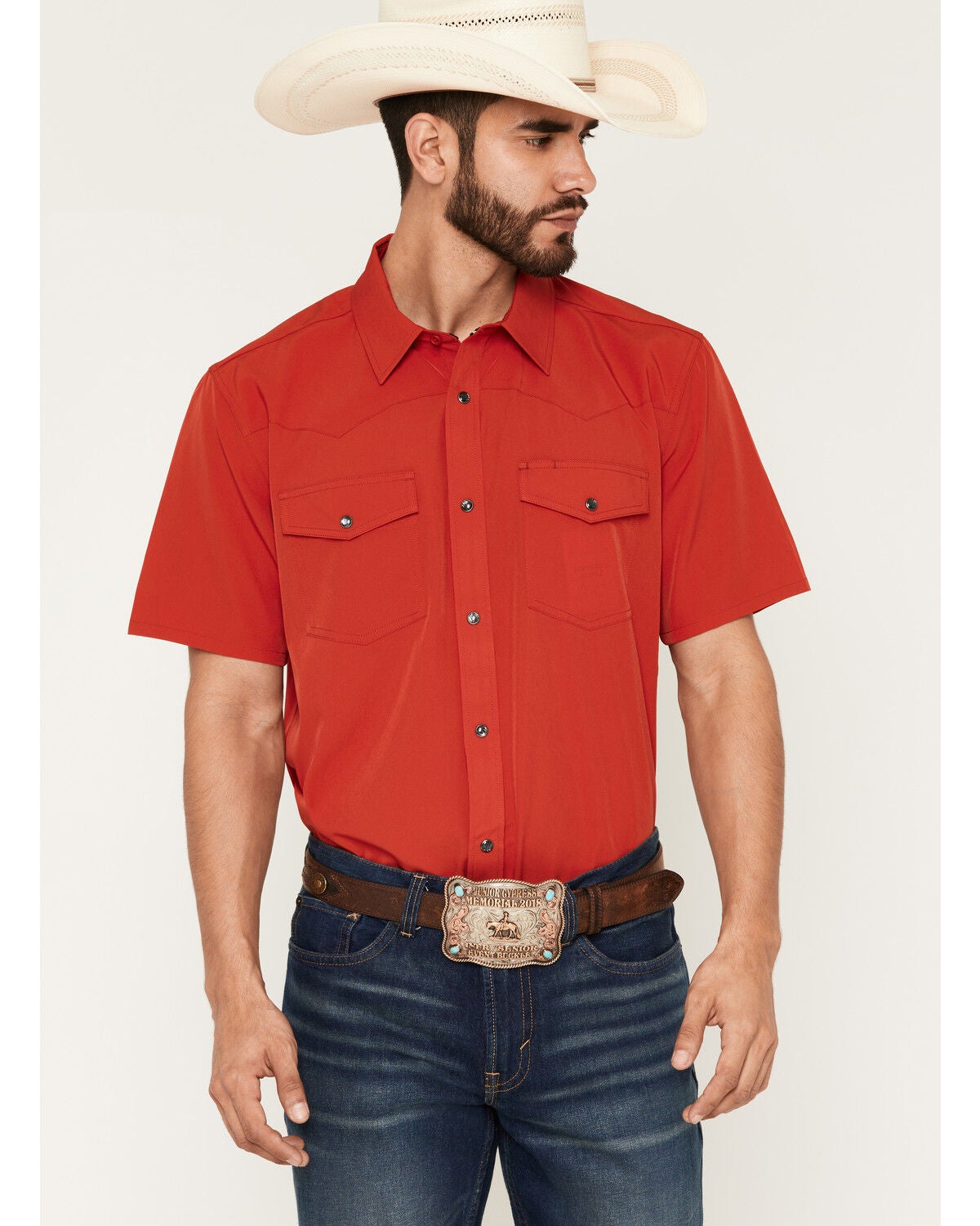 Men's RANK 45 Ridge Solid Rodeo Tech 2.0 Short Sleeve Pearl Snap West