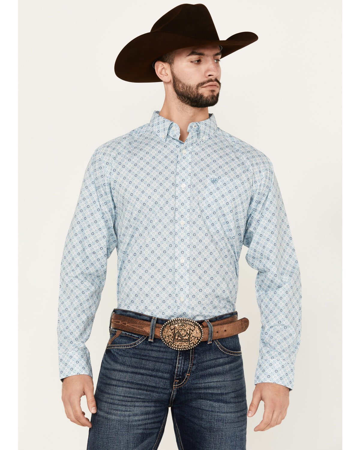 Men's Ariat Eamon Medallion Print Long Sleeve Button-Down Western Shir