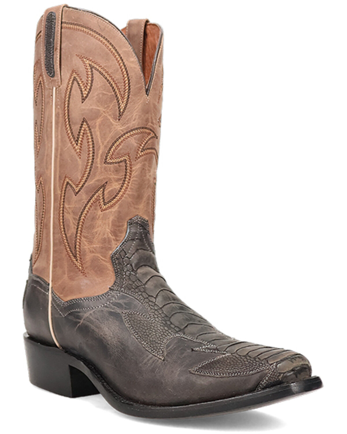Men's Dan Post Exotic Ostrich Western Boots - Square Toe