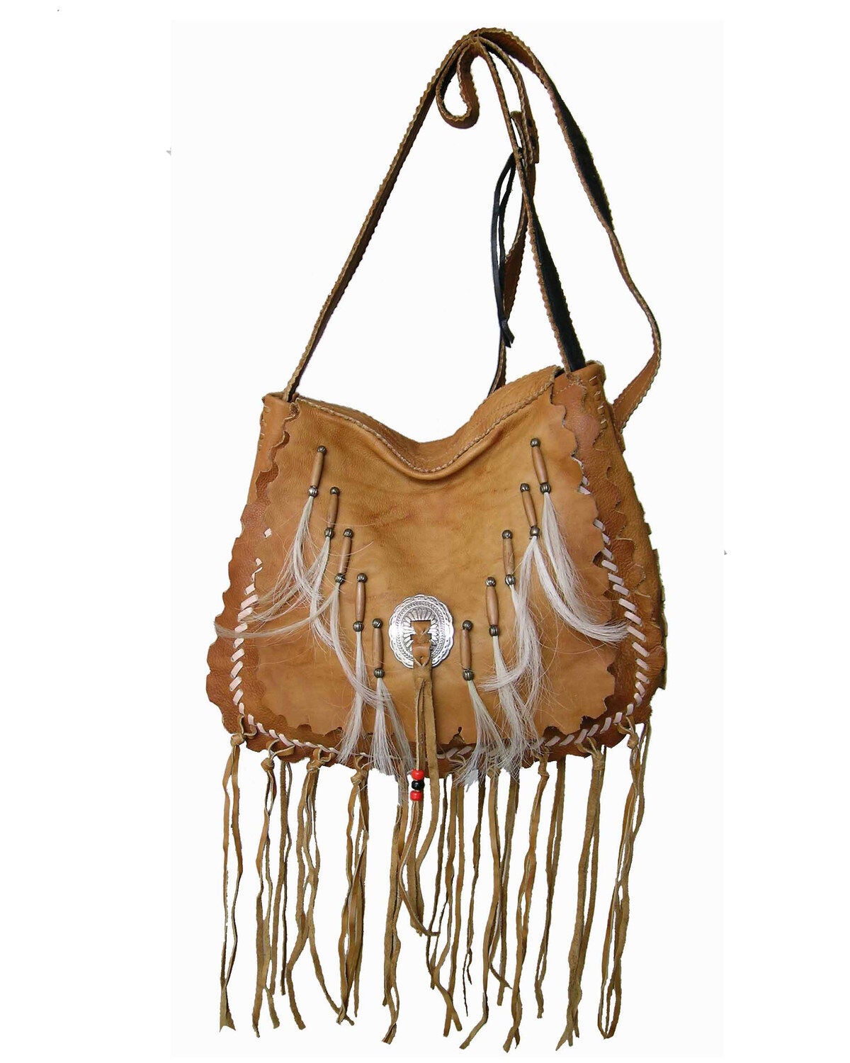 thumbnail image 2 of Oakridge Leather Ladies Cross Body Saddle Bag – Brown Hunter Goatskin & Buffalo – Adjustable Strap 2 of 6