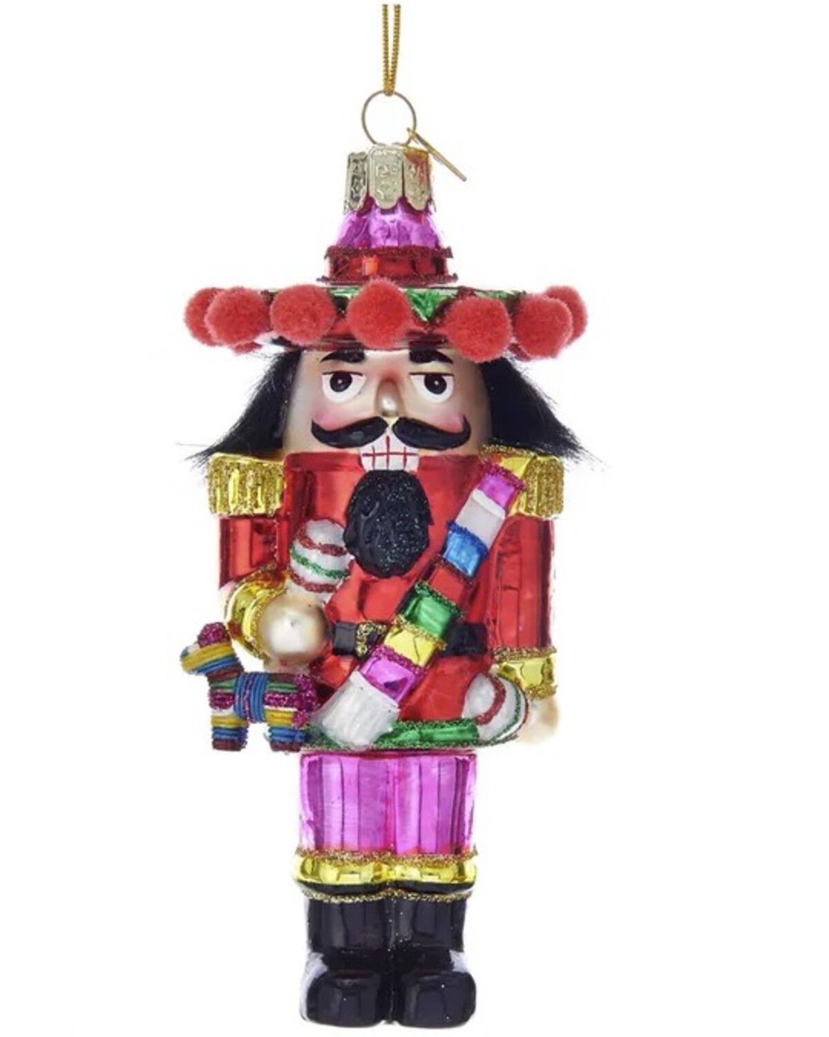 Kurt Adler Noble Gems Glass Mexican Nutcracker Ornament