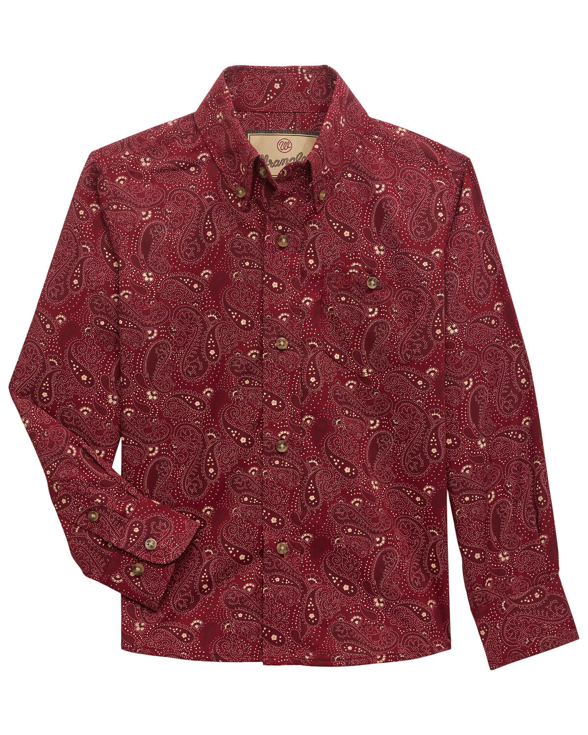 Boys' Wrangler Paisley Print Long Sleeve Snap Stretch Western Shirt