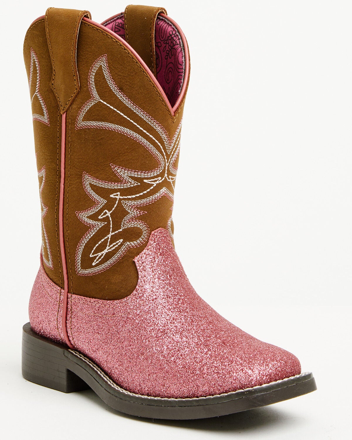 Girls' Shyanne Avery Glitter Western Boots - Broad Square Toe