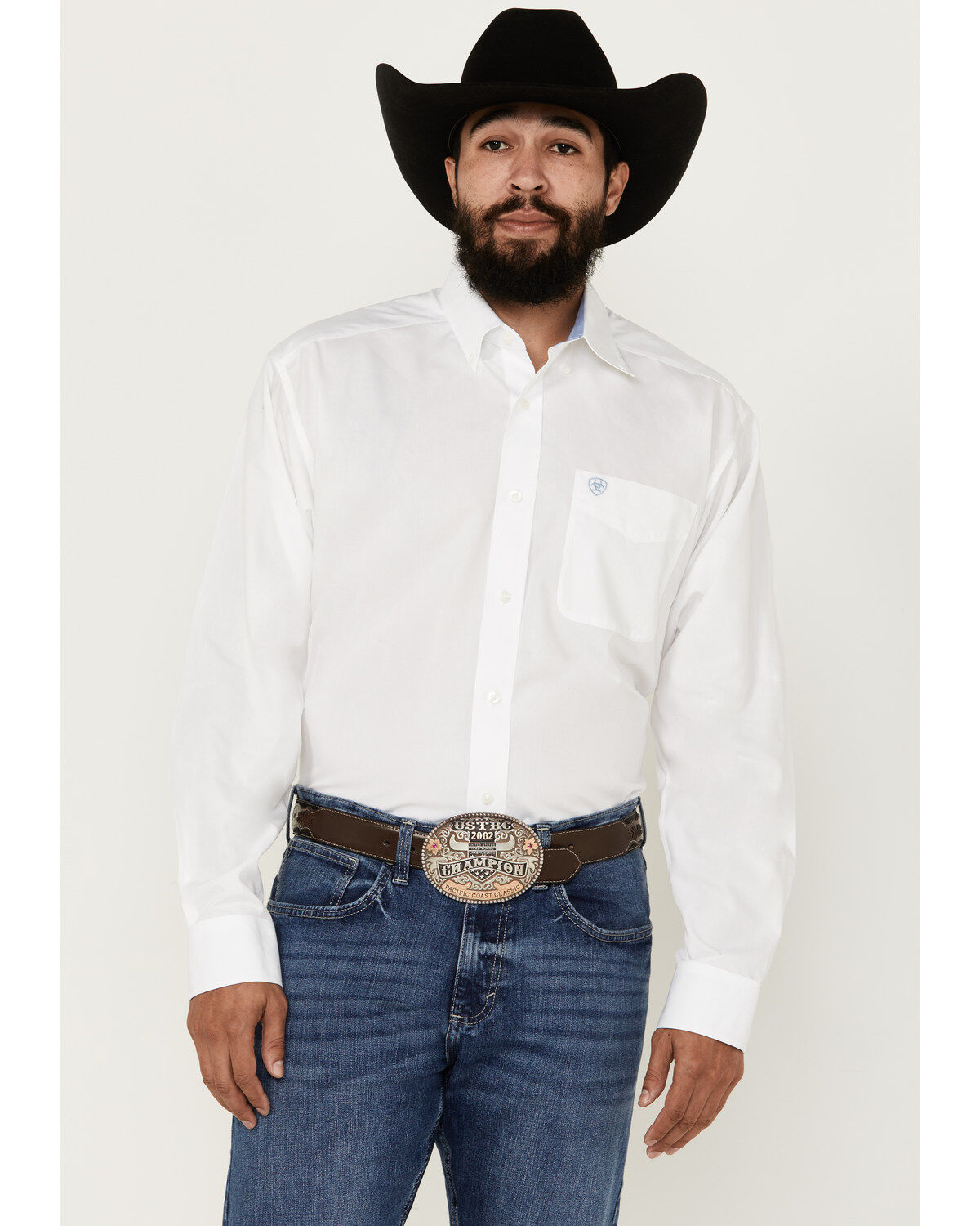 Men's Ariat Wrinkle Free Solid Long Sleeve Button-Down Western Shirt