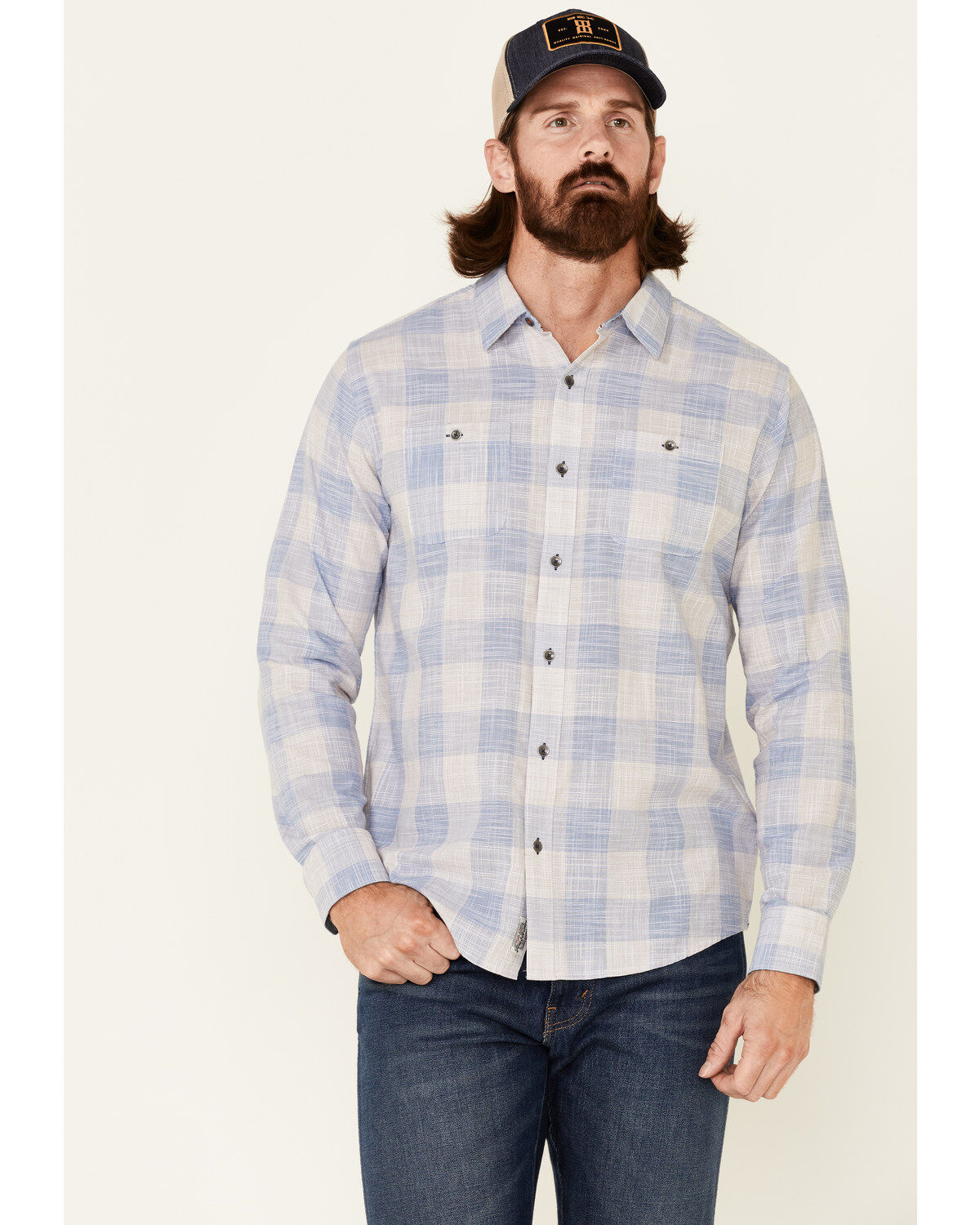 Men's Flag & Anthem Portola Plaid Print Long Sleeve Button Down Wester