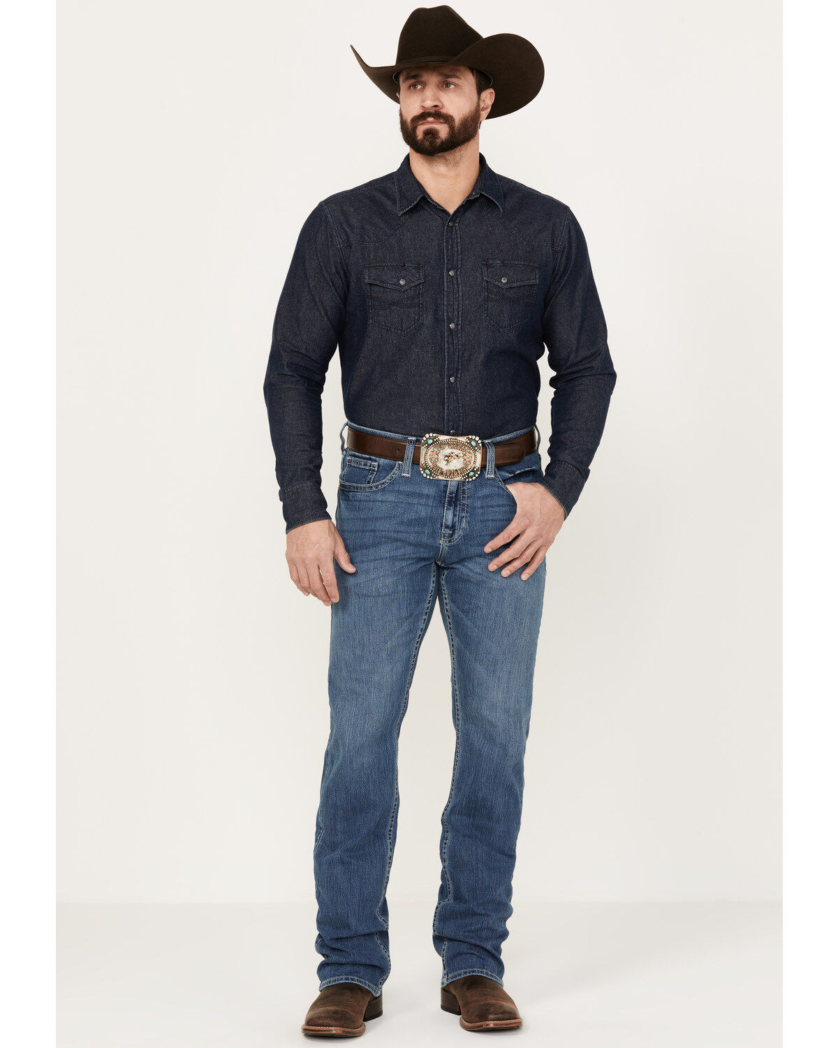 Men's Cody James Shootout Medium Wash Slim Straight Stretch Denim Jean
