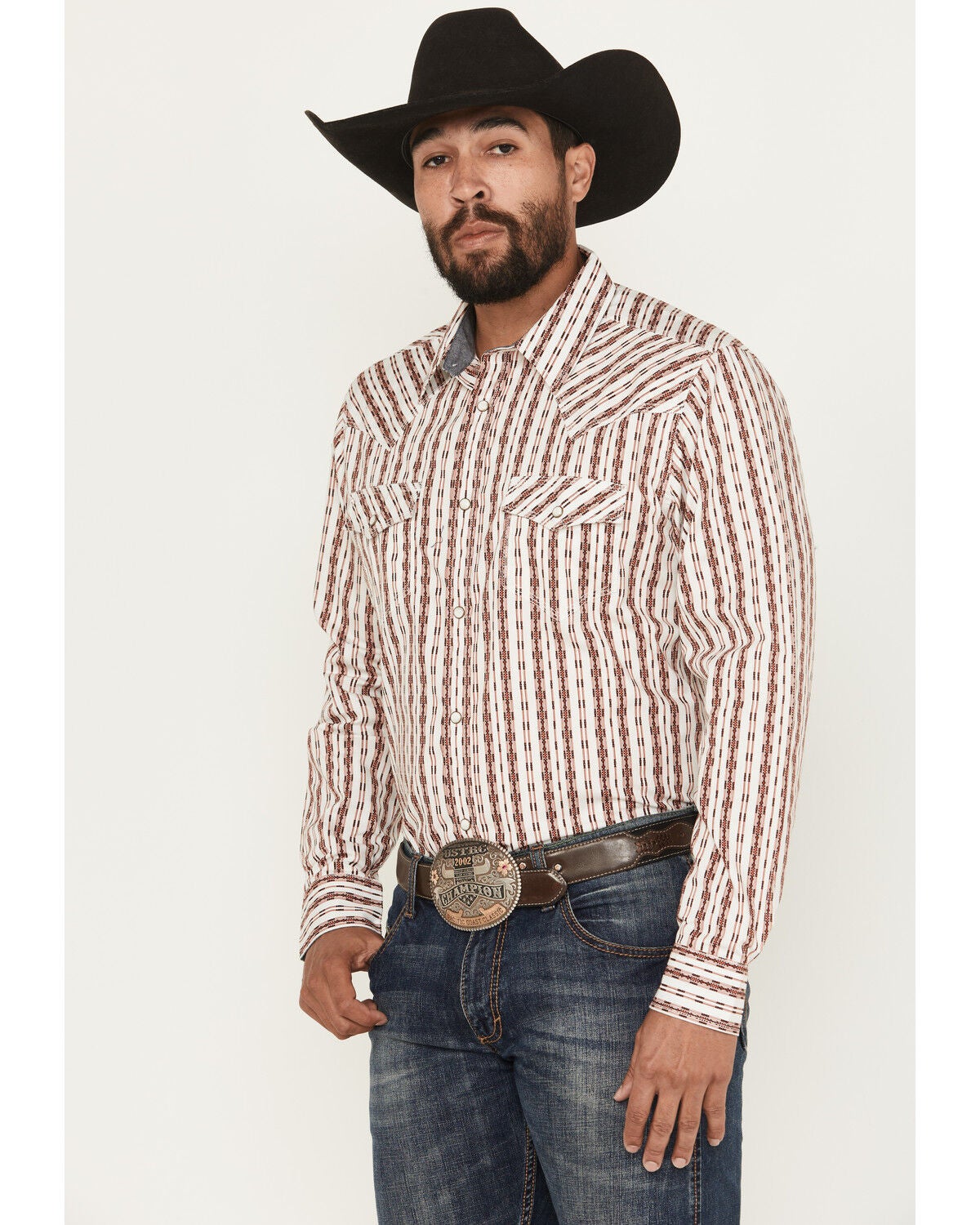 Men's Moonshine Spirit Racer Striped Print Long Sleeve Snap Western S