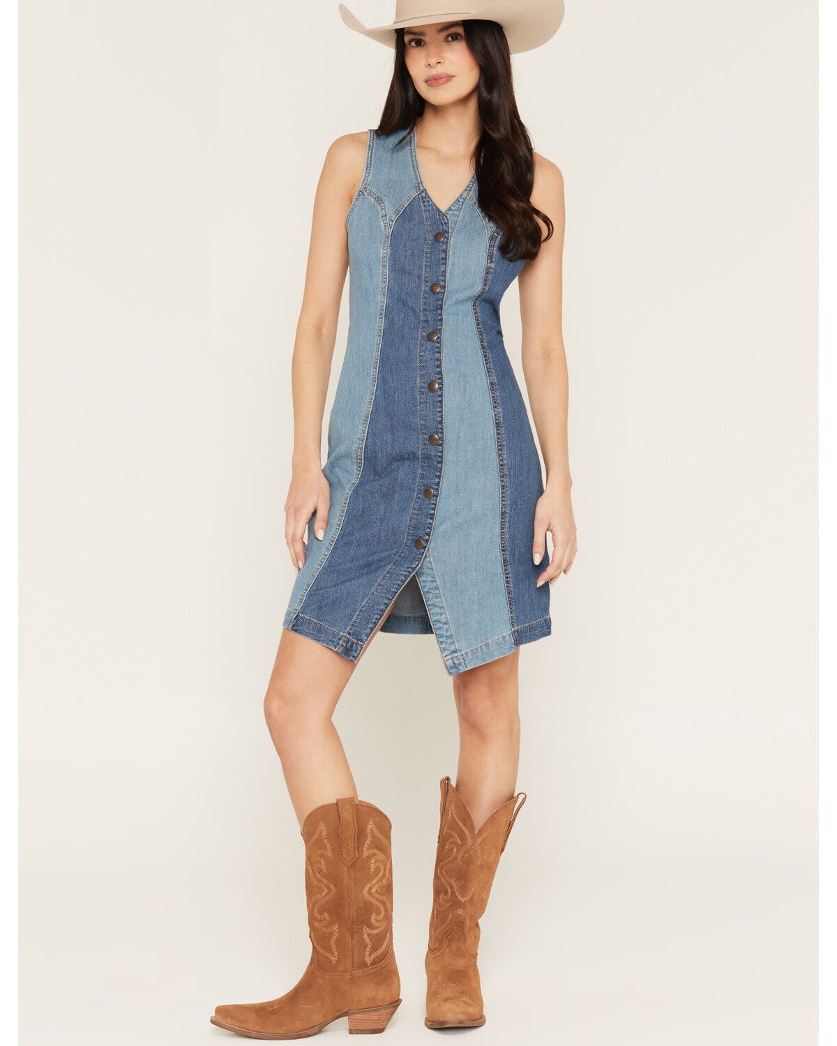 Women's Wrangler Patchwork Vest Mini Dress