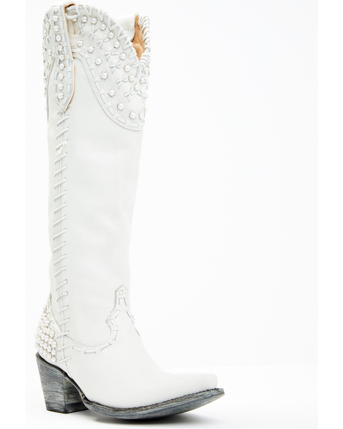 White wedding cowgirl boots discount
