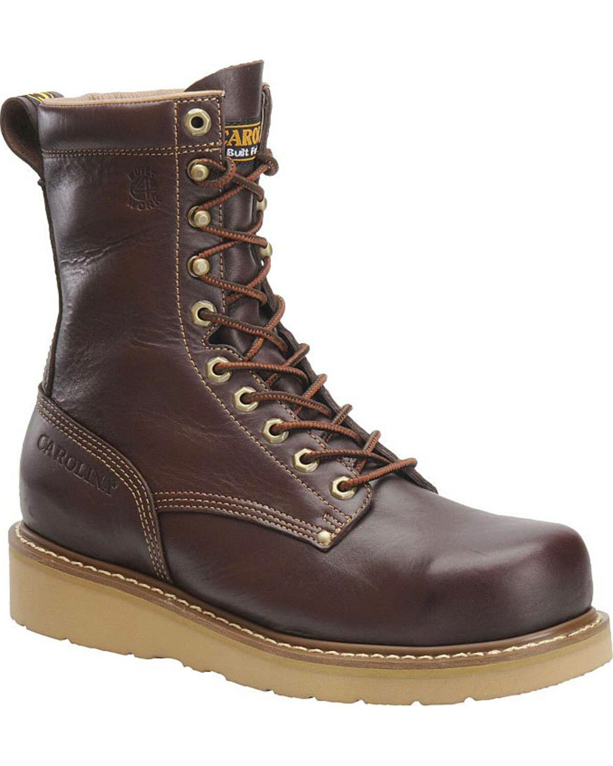 Men's Carolina Dark Brown Amp Hi 8" Work Boots - Steel Toe