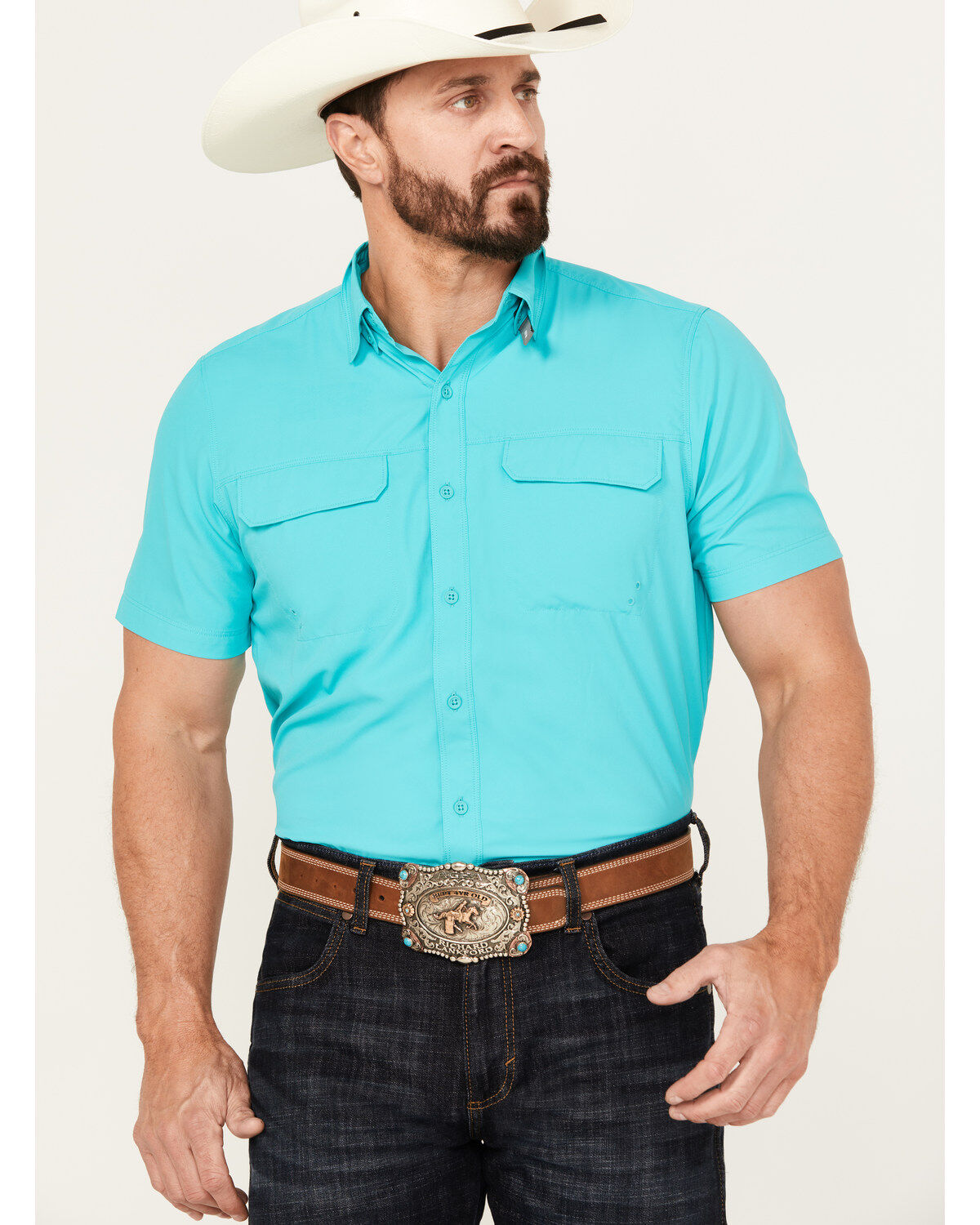 Men's Ariat VentTEK Outbound Solid Fitted Short Sleeve Performance Shi