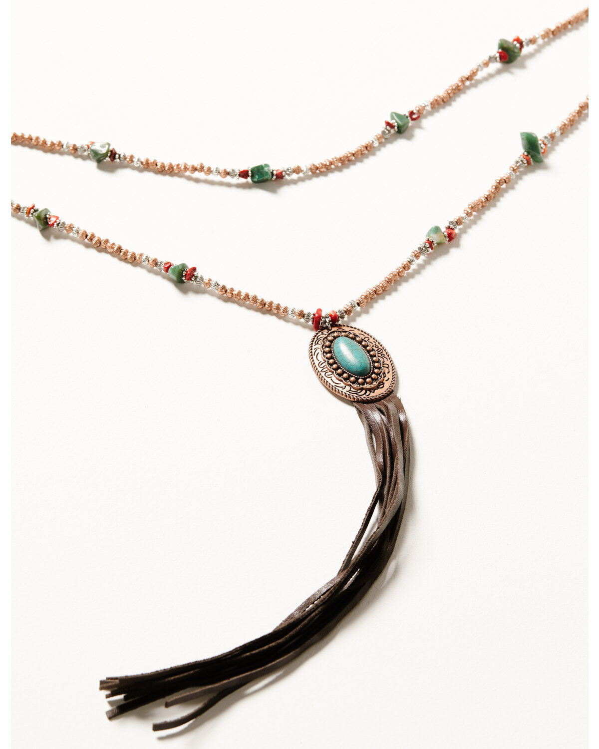Women's Cowgirl Confetti Noteworthy Beaded Concho Fringe Necklace