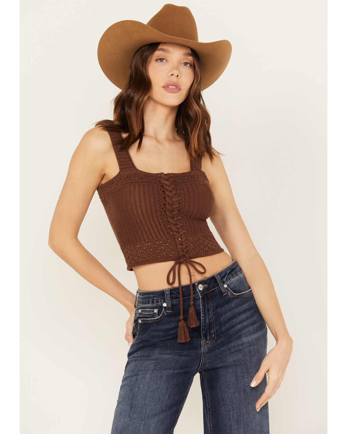 Women's Shyanne Tie-Front Sweater Tank