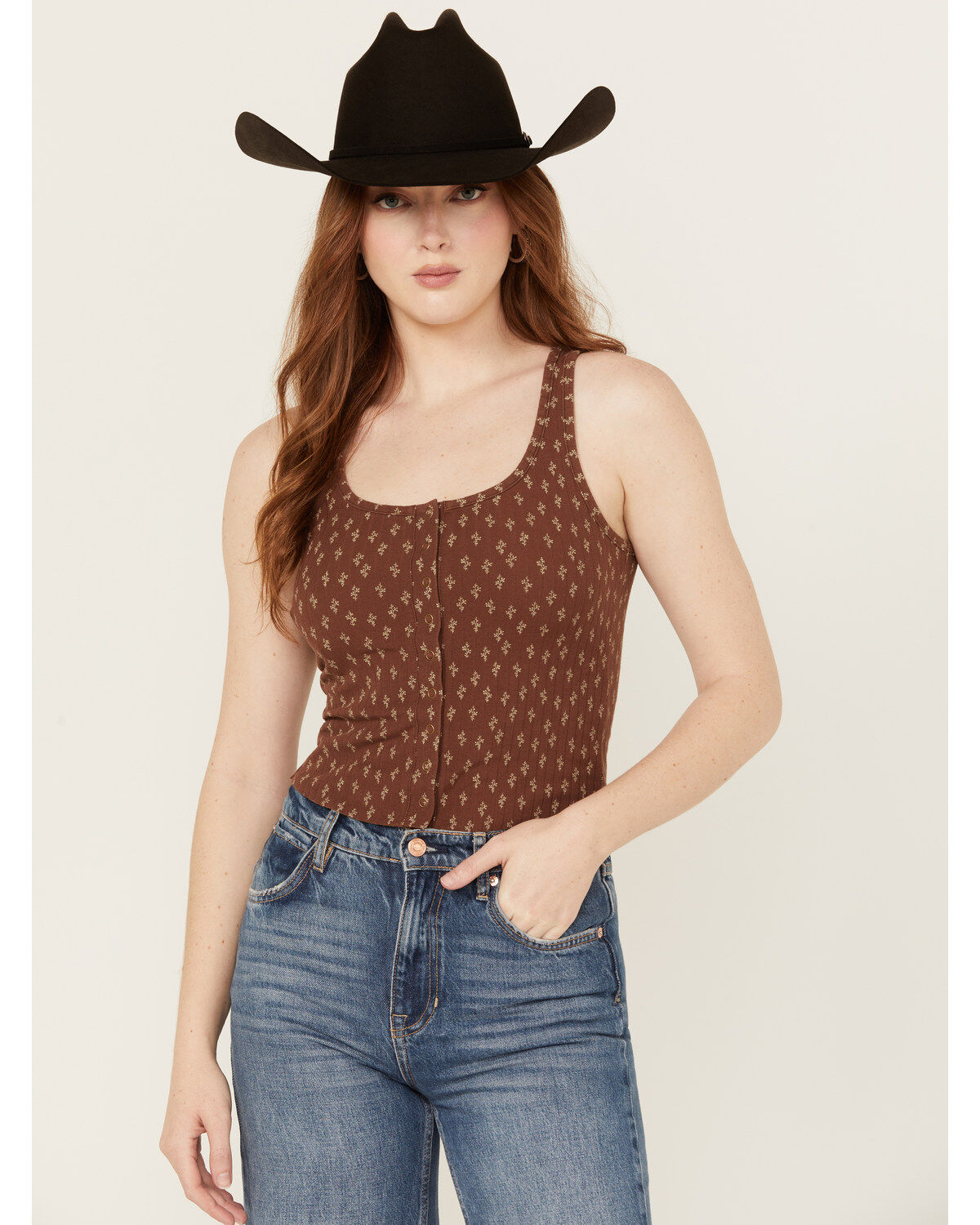 Women's Cleo + Wolf Adriel Ribbed Knit Cropped Tank Top