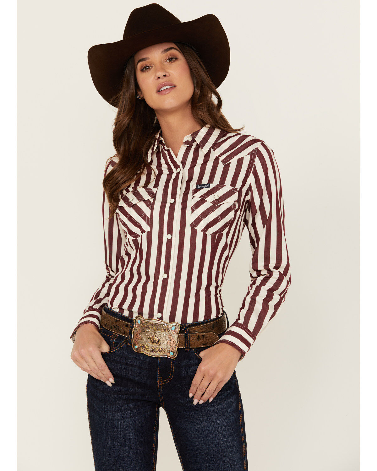 Women's Wrangler Retro Striped Long Sleeve Snap Western Shirt