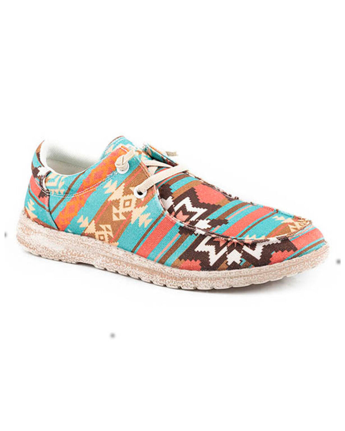 Women's Roper Hang Loose Southwestern Print Casual Shoes - Moc Toe