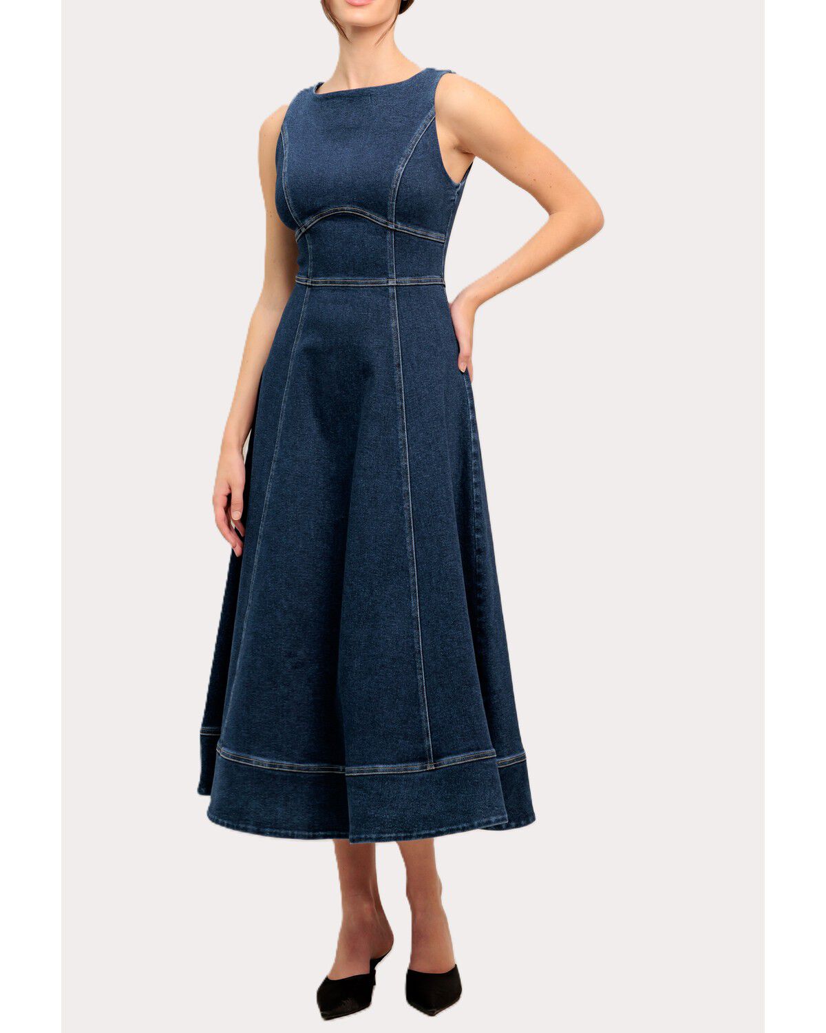 Women's Flying Tomato Simple Statement Denim Midi Dress