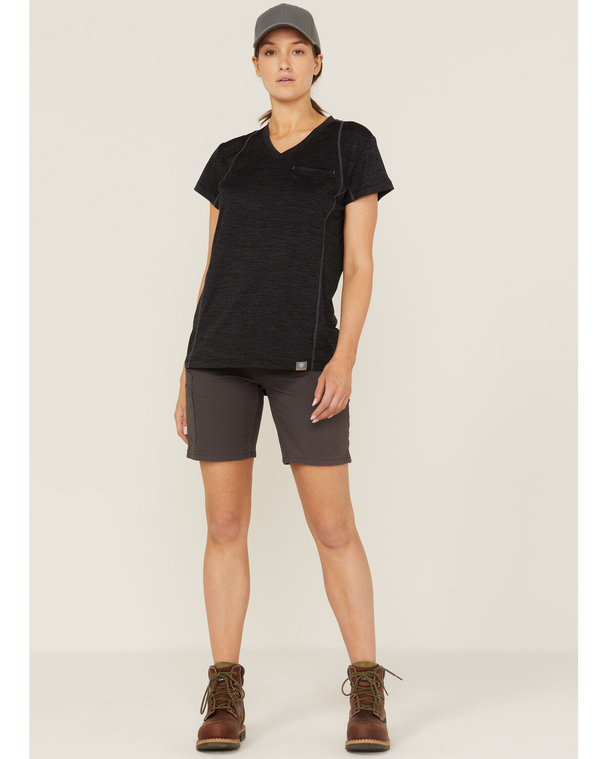 Women's Ariat Rebar Gray DuraStretch Made Tough Work Shorts