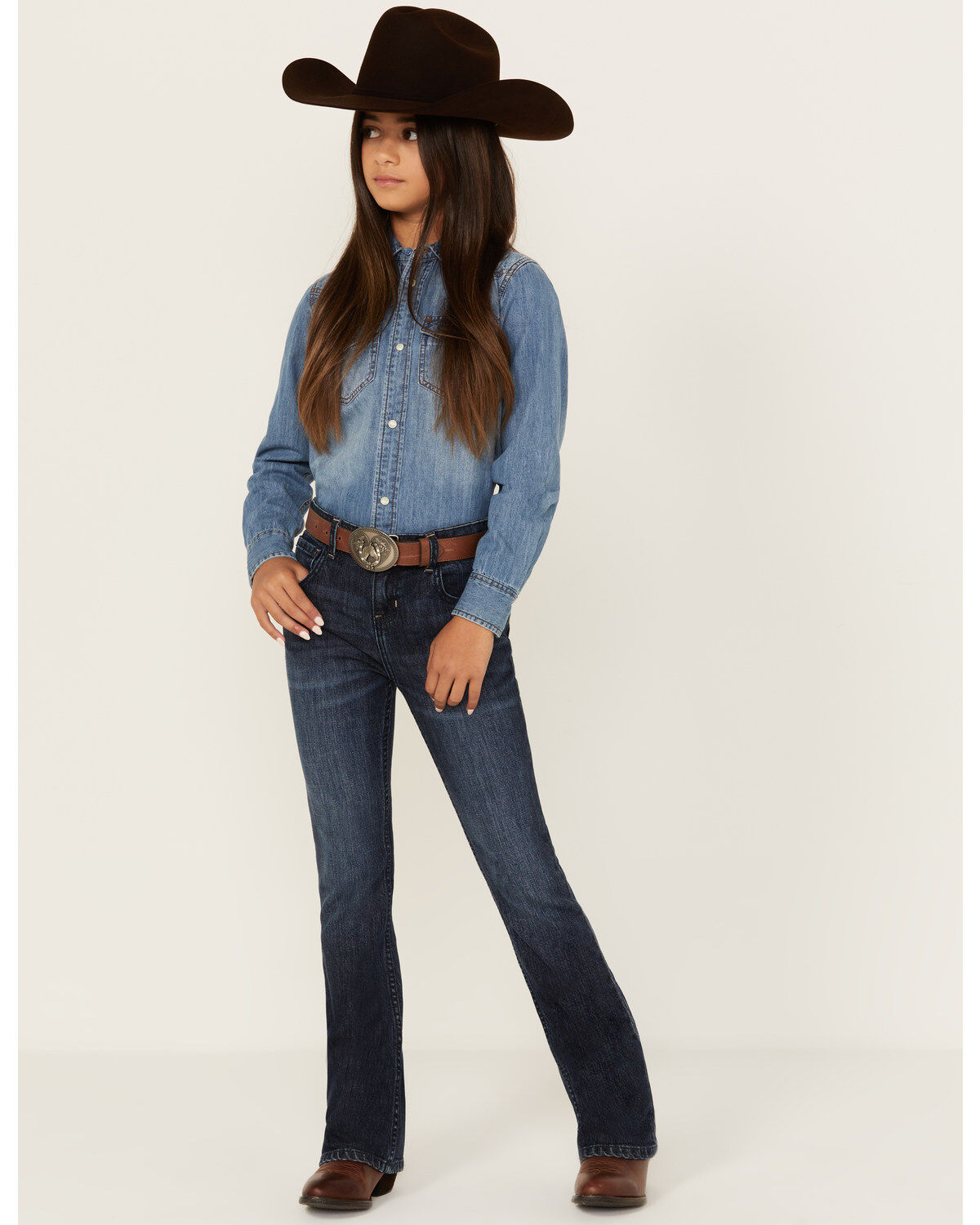 Girls' Shyanne Dark Wash Bootcut Stretch Jeans