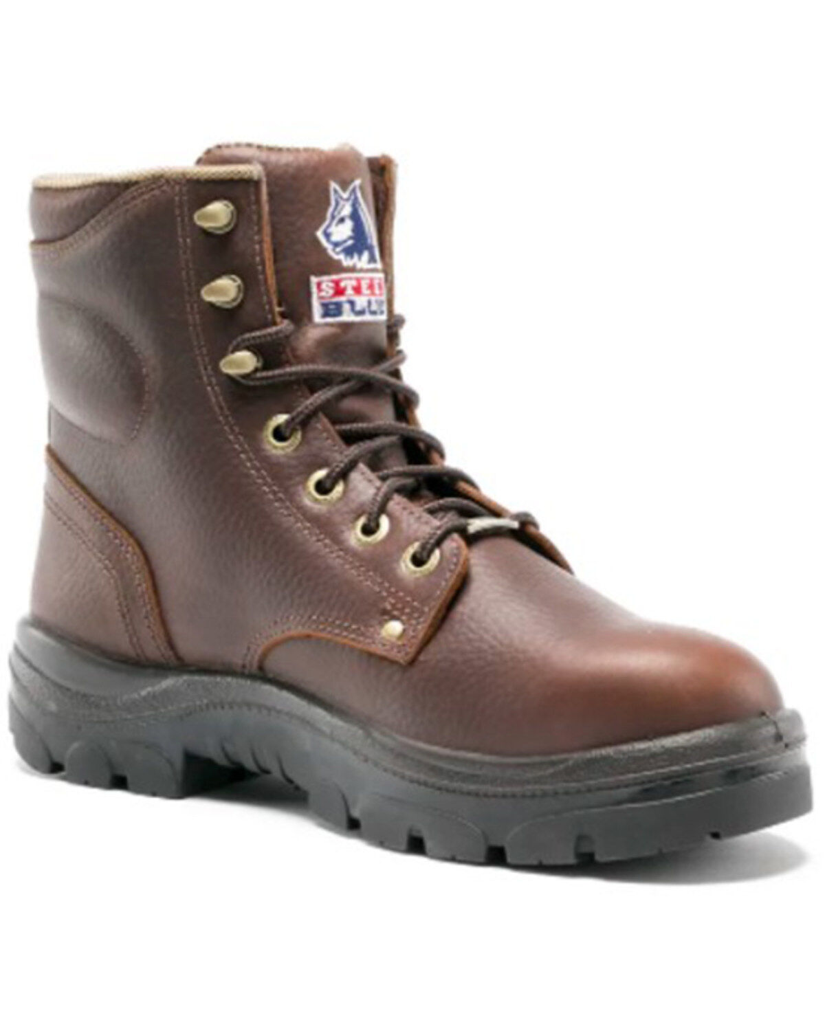Men's Steel Blue Argyle Waterproof Western Work Boots - Steel Toe