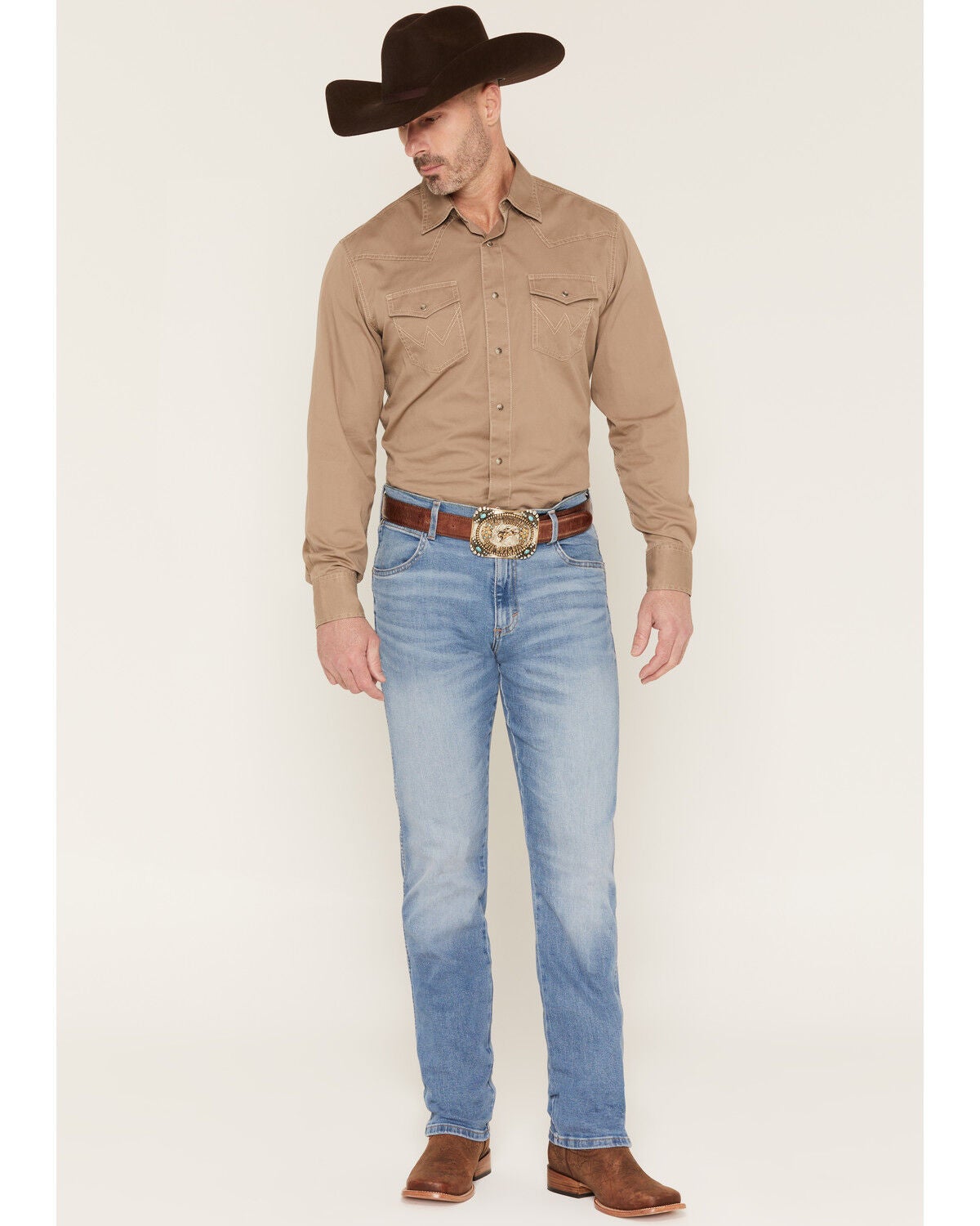 Men's Wrangler Retro Light Wash Slim Straight Stretch Denim Jeans