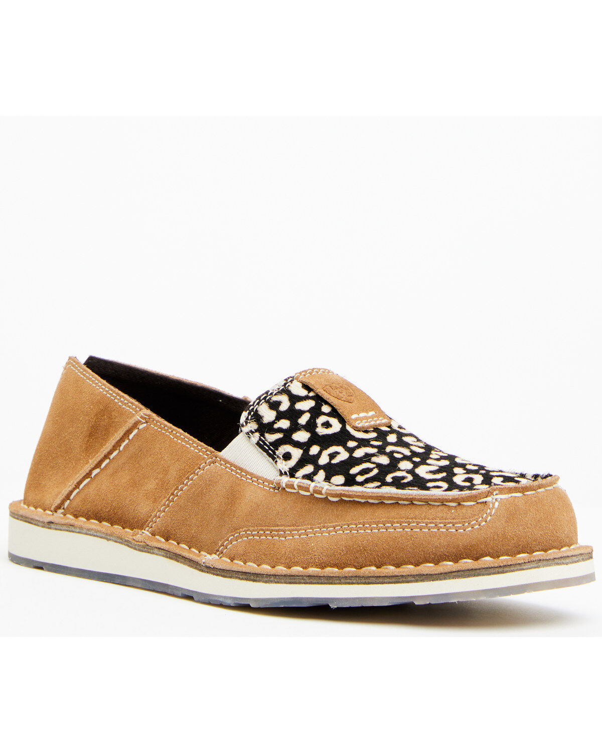 Women's Ariat Cheetah Print Cruiser Shoes - Moc Toe