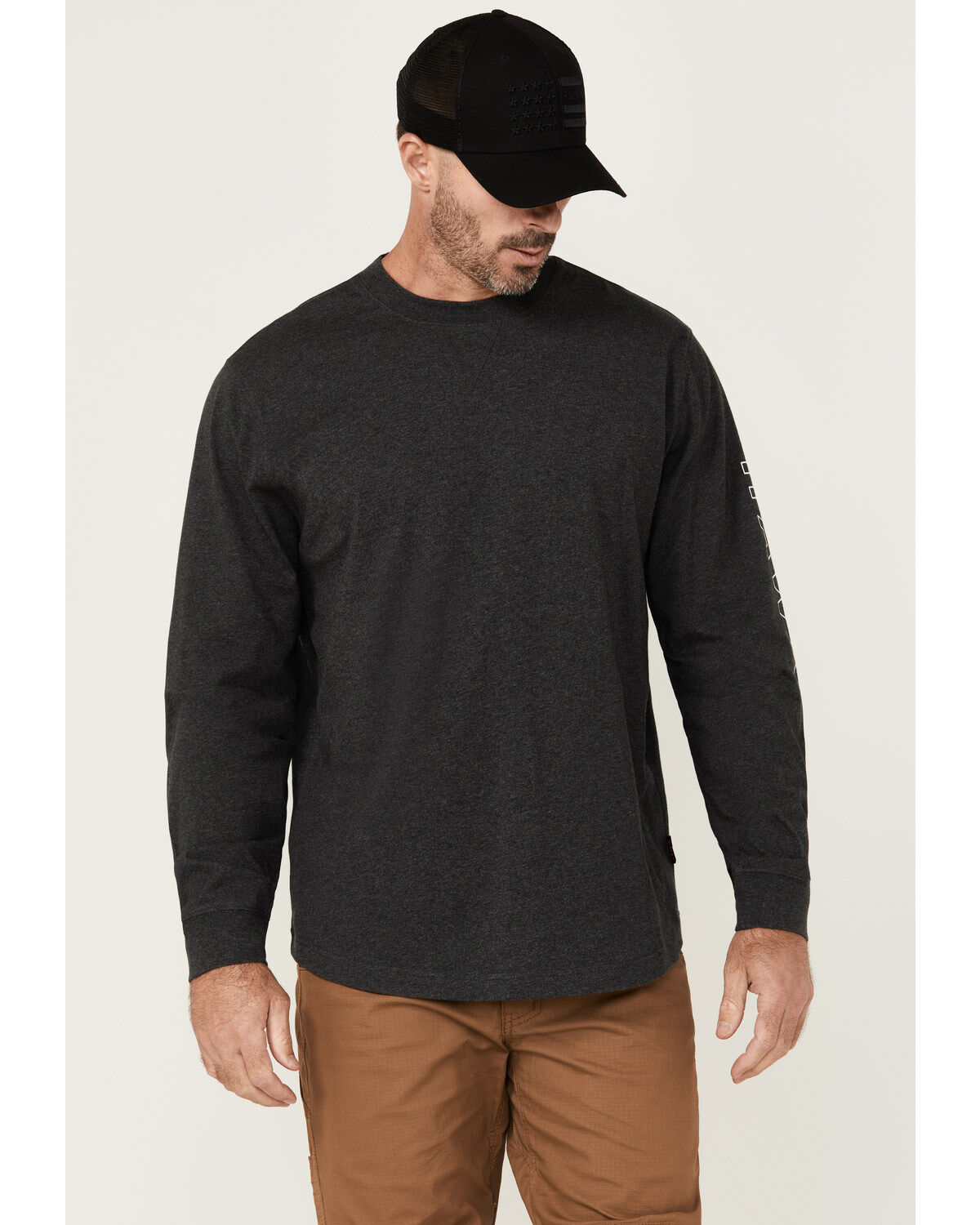 Men's Hawx Logo Long Sleeve Graphic Work T-Shirt