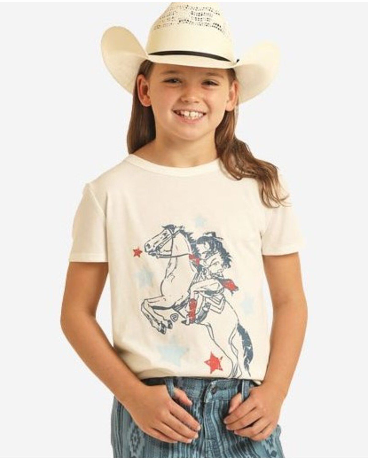 Girls' Panhandle Americana Cowgirl Short Sleeve Graphic Tee