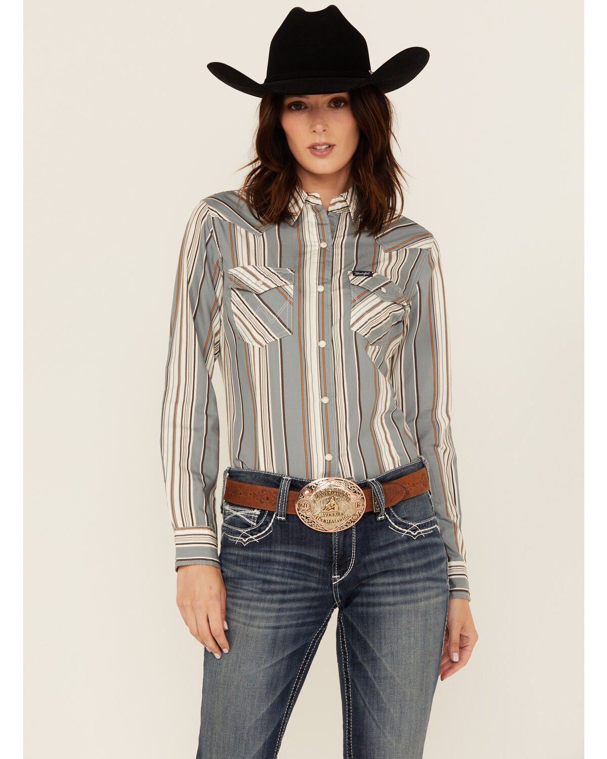 Women's Wrangler Retro Striped Long Sleeve Snap Western Shirt