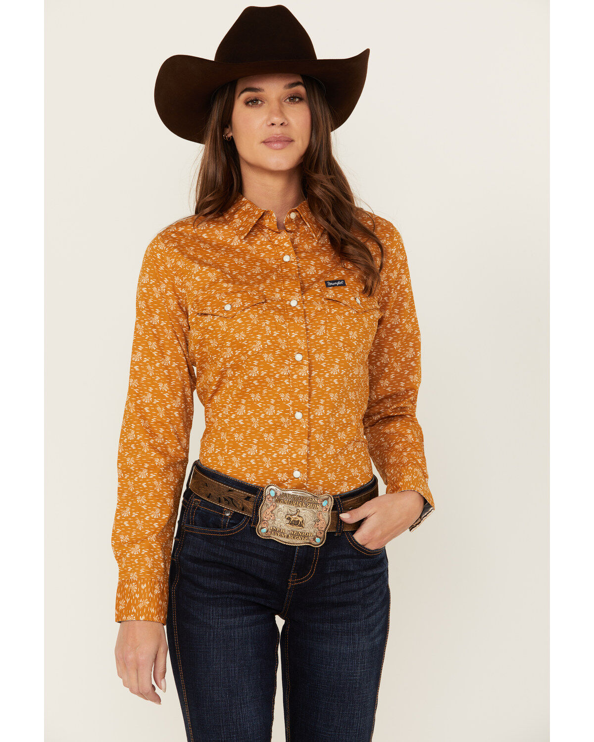 Women's Wrangler Retro Printed Long Sleeve Snap Western Shirt