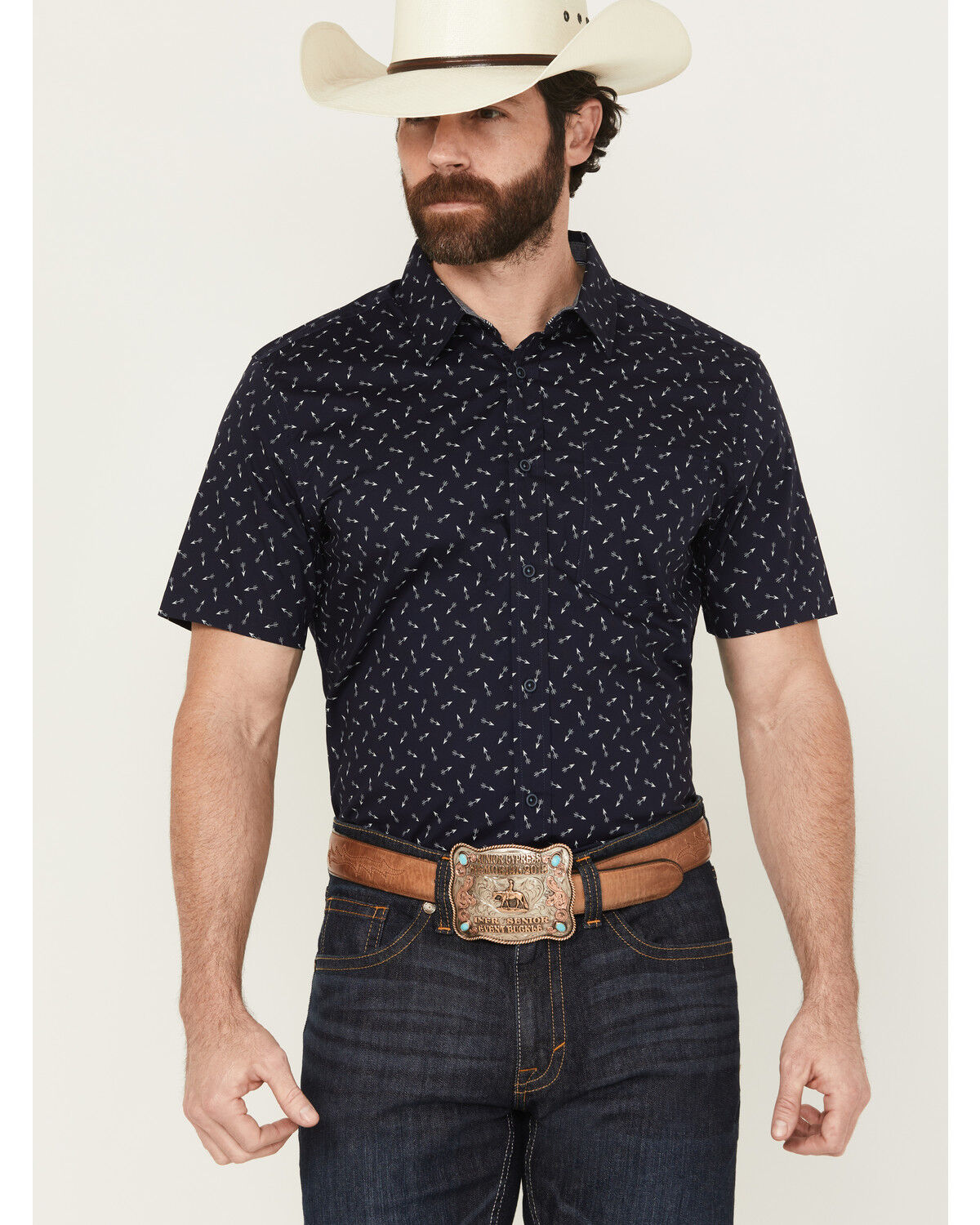 Men's Cody James Idaho Geo Print Short Sleeve Button-Down Stretch West