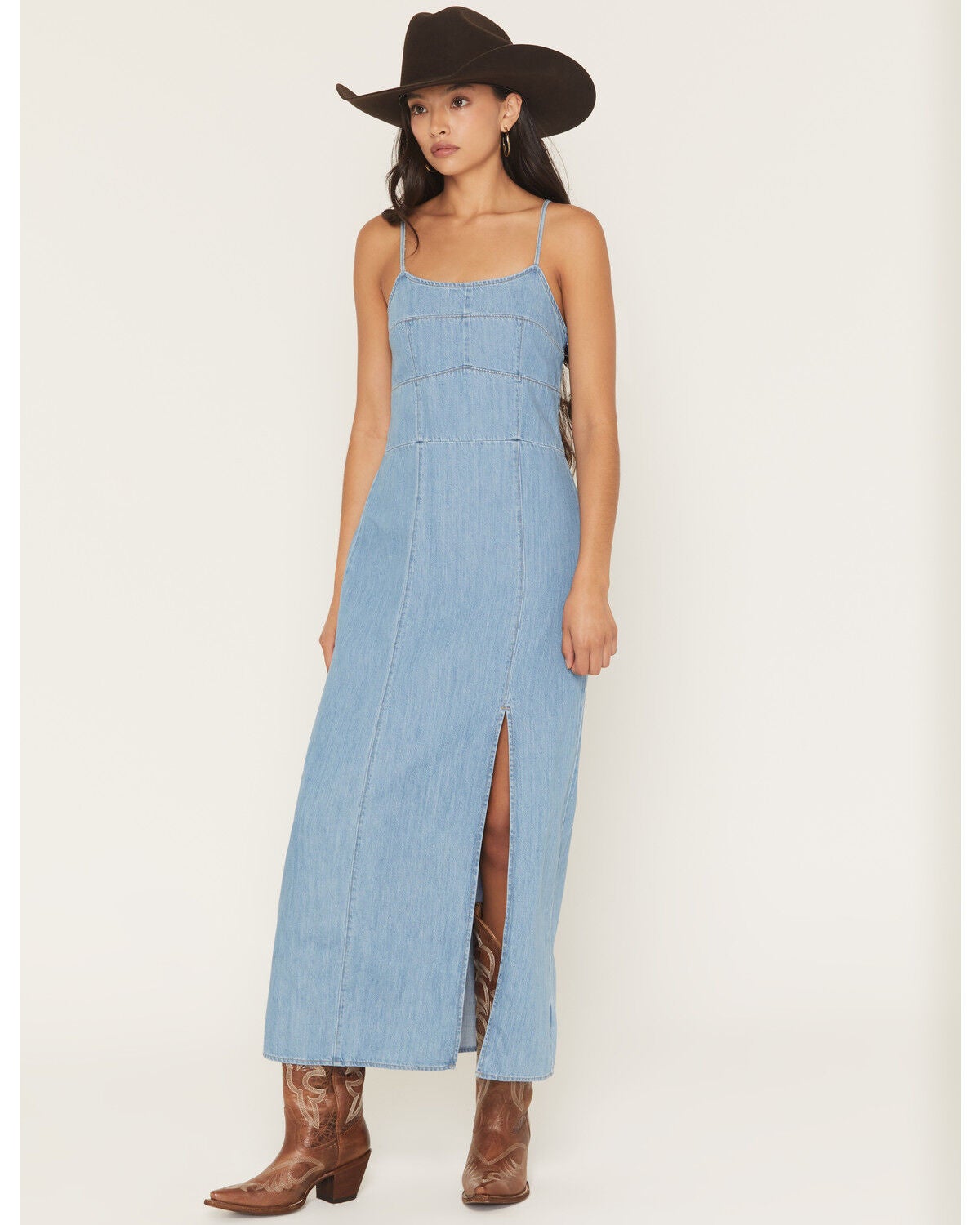 Women's Wrangler Retro Medium Wash Sleeveless Denim Maxi Dress