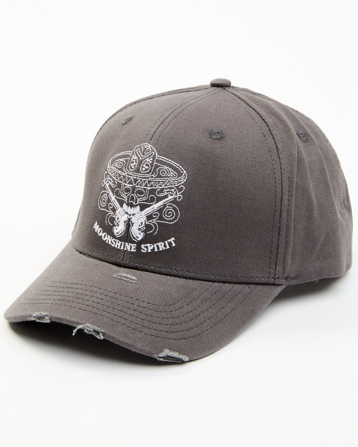 Men's Moonshine Spirit Gray Candy Skull Ball Cap