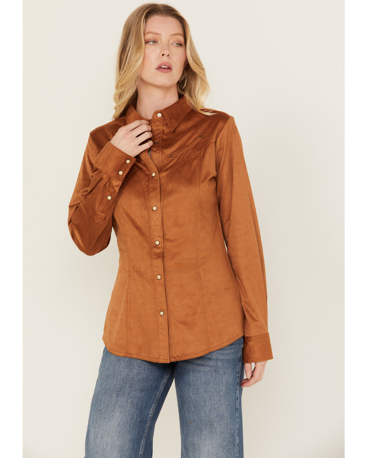 Women's Wrangler Retro Arrows Long Sleeve Pearl Snap Western Shirt