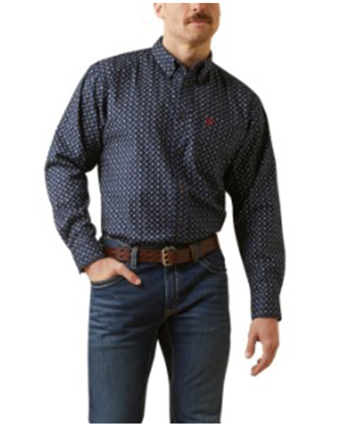 Men's Ariat FR Wales Printed Long Sleeve Button-Down Stretch Work Shir