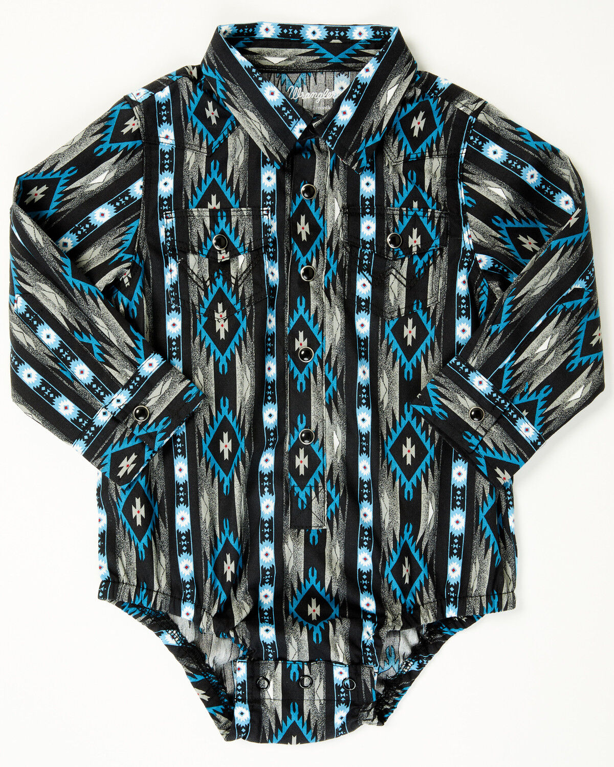 Boys' Wrangler Infant Southwestern Striped Long Sleeve Pearl Snap Ones