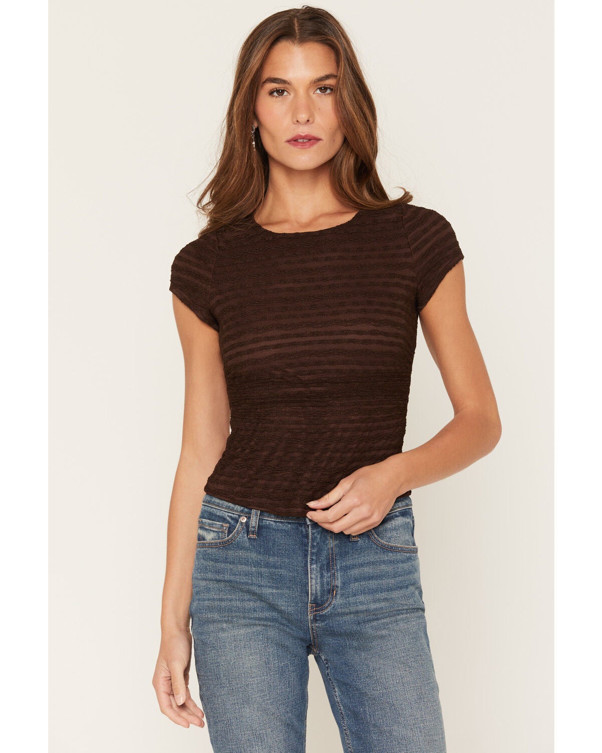 Women's Ash & Violet Lace Short Sleeve Tee