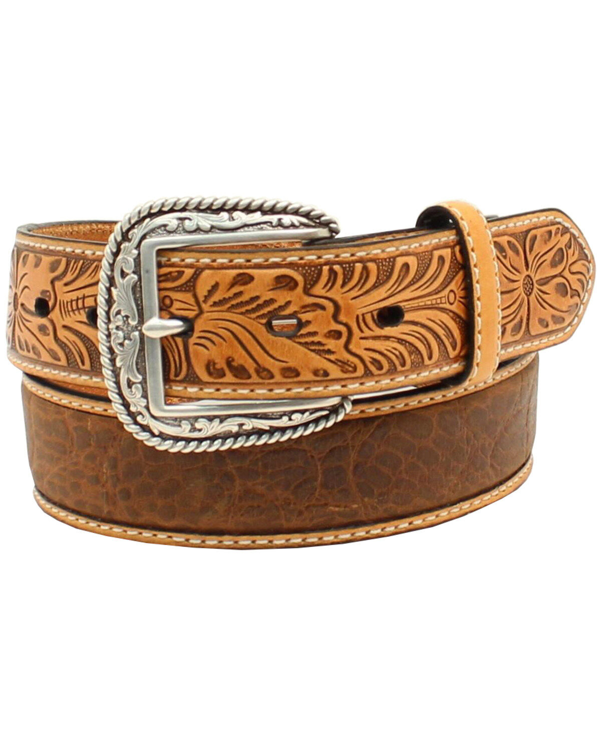 Men's Ariat Croc Floral Tabs Belt