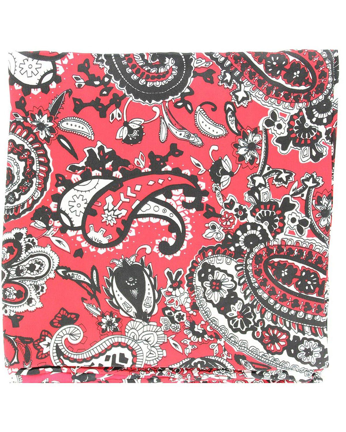 Red & Black Paisley Silk Wild Rag