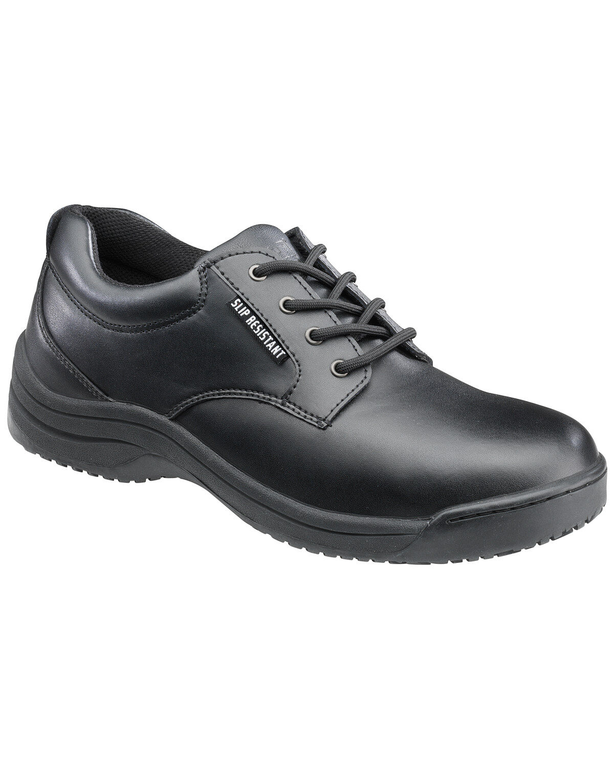 Women's SkidBuster Black Slip-Resisting Oxford Work Shoes - Round Toe