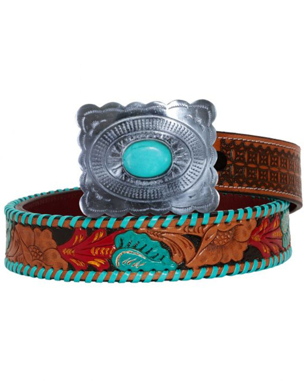 Women's Myra Bag Tropical Forest Hand-Tooled Leather Belt